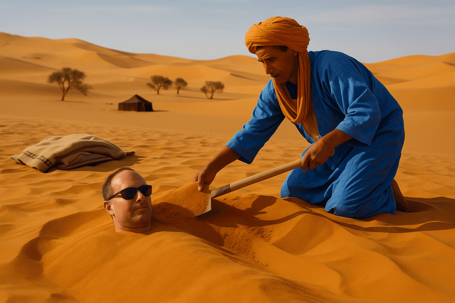 Baños de arena en el desierto de Merzouga: tradición ancestral y terapia natural en el desierto